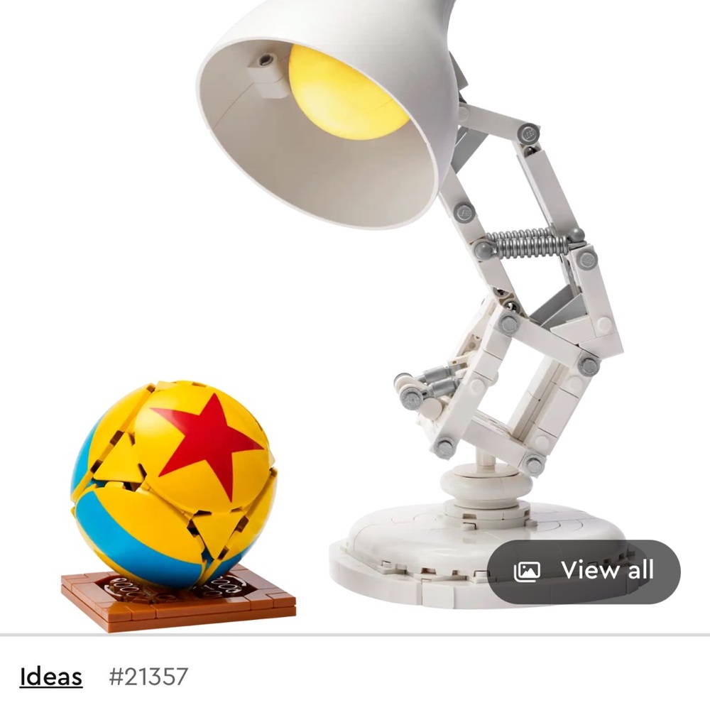 Lego Ideas White Lamp with Yellow and Red Star Ball